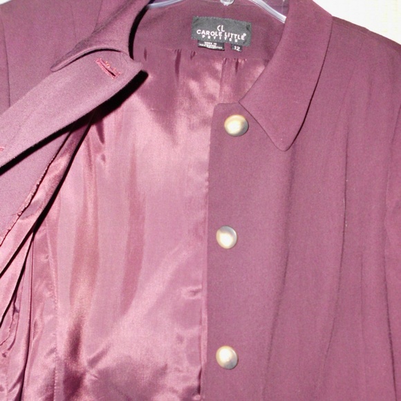 Carole Little cranberry business suit jacket - Picture 3 of 8